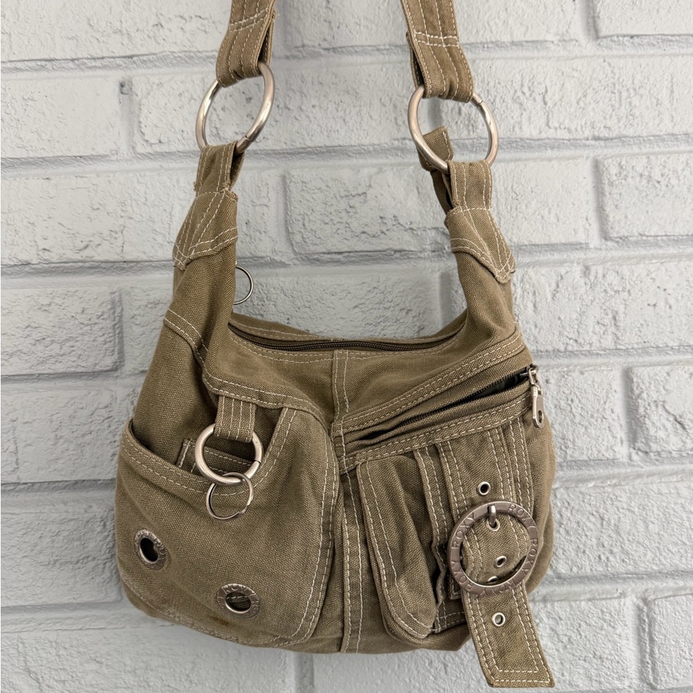 Khaki Canvas Roxy Shoulder Bag